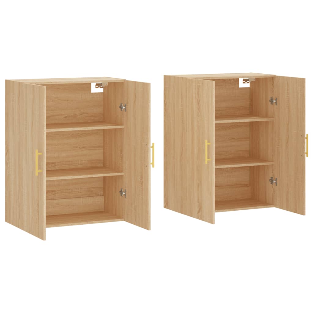Berkfield Wall Mounted Cabinets 2 pcs Sonoma Oak 69.5x34x90 cm