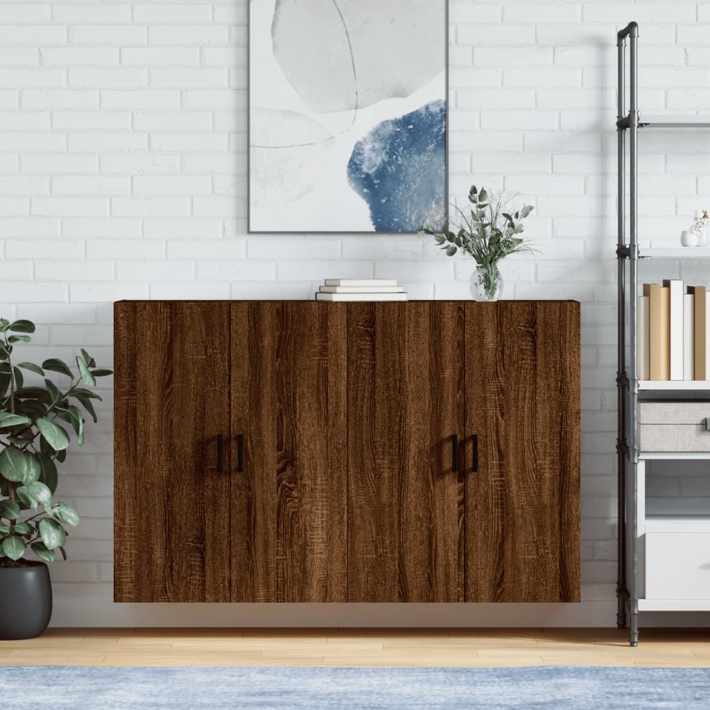 Berkfield Wall Mounted Cabinets 2 pcs Brown Oak 69.5x34x90 cm