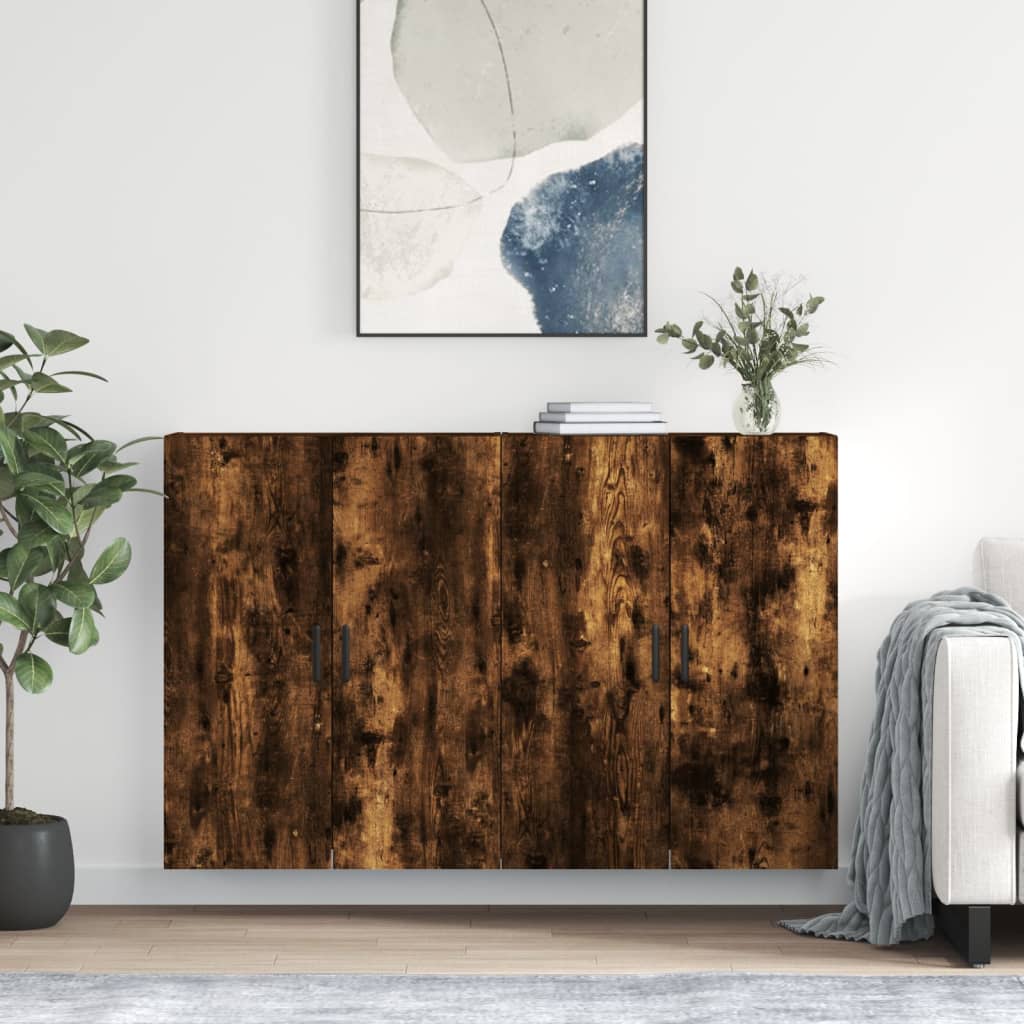 Berkfield Wall Mounted Cabinets 2 pcs Smoked Oak 69.5x34x90 cm