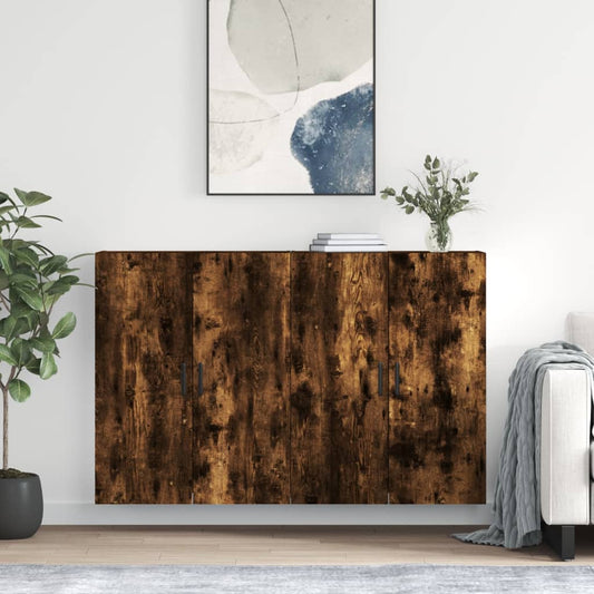 Berkfield Wall Mounted Cabinets 2 pcs Smoked Oak 69.5x34x90 cm