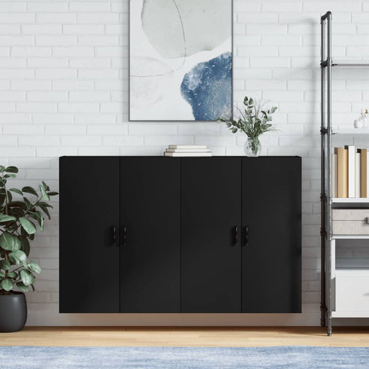 Berkfield Wall Mounted Cabinets 2 pcs Black 69.5x34x90 cm