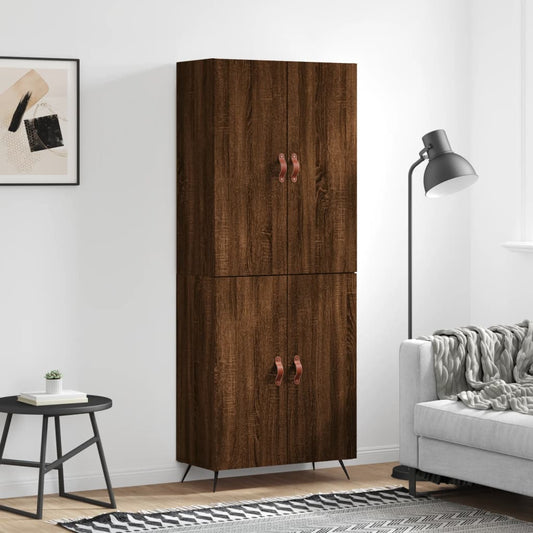 Berkfield Highboard Brown Oak 69.5x34x180 cm Engineered Wood