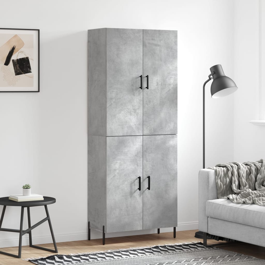 Berkfield Highboard Concrete Grey 69.5x34x180 cm Engineered Wood