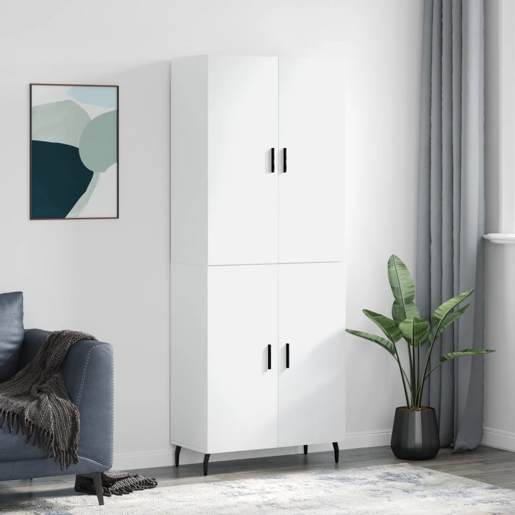 Berkfield Highboard White 69.5x34x180 cm Engineered Wood