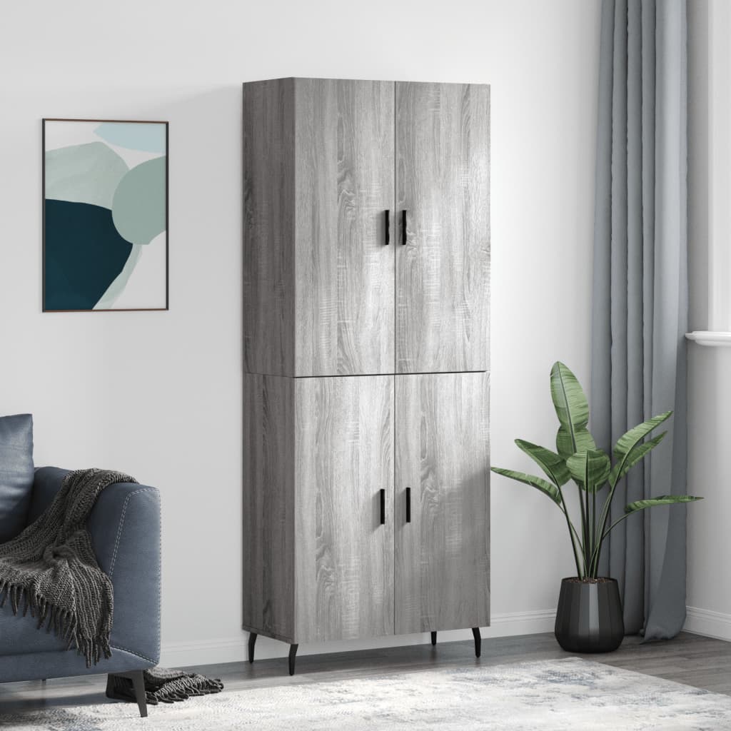 Berkfield Highboard Grey Sonoma 69.5x34x180 cm Engineered Wood