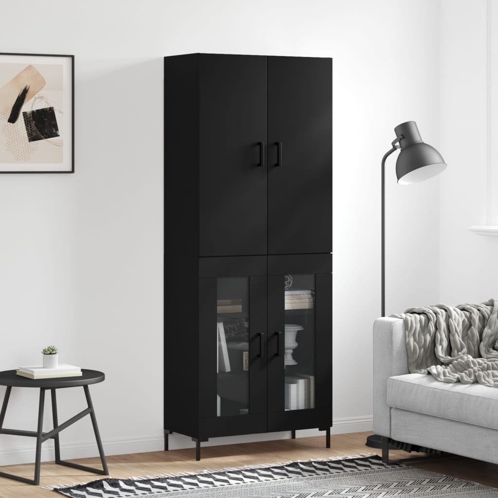 Berkfield Highboard Black 69.5x34x180 cm Engineered Wood