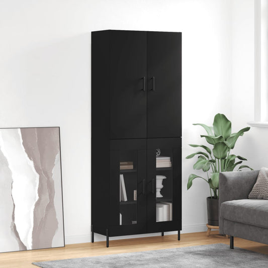 Berkfield Highboard Black 69.5x34x180 cm Engineered Wood