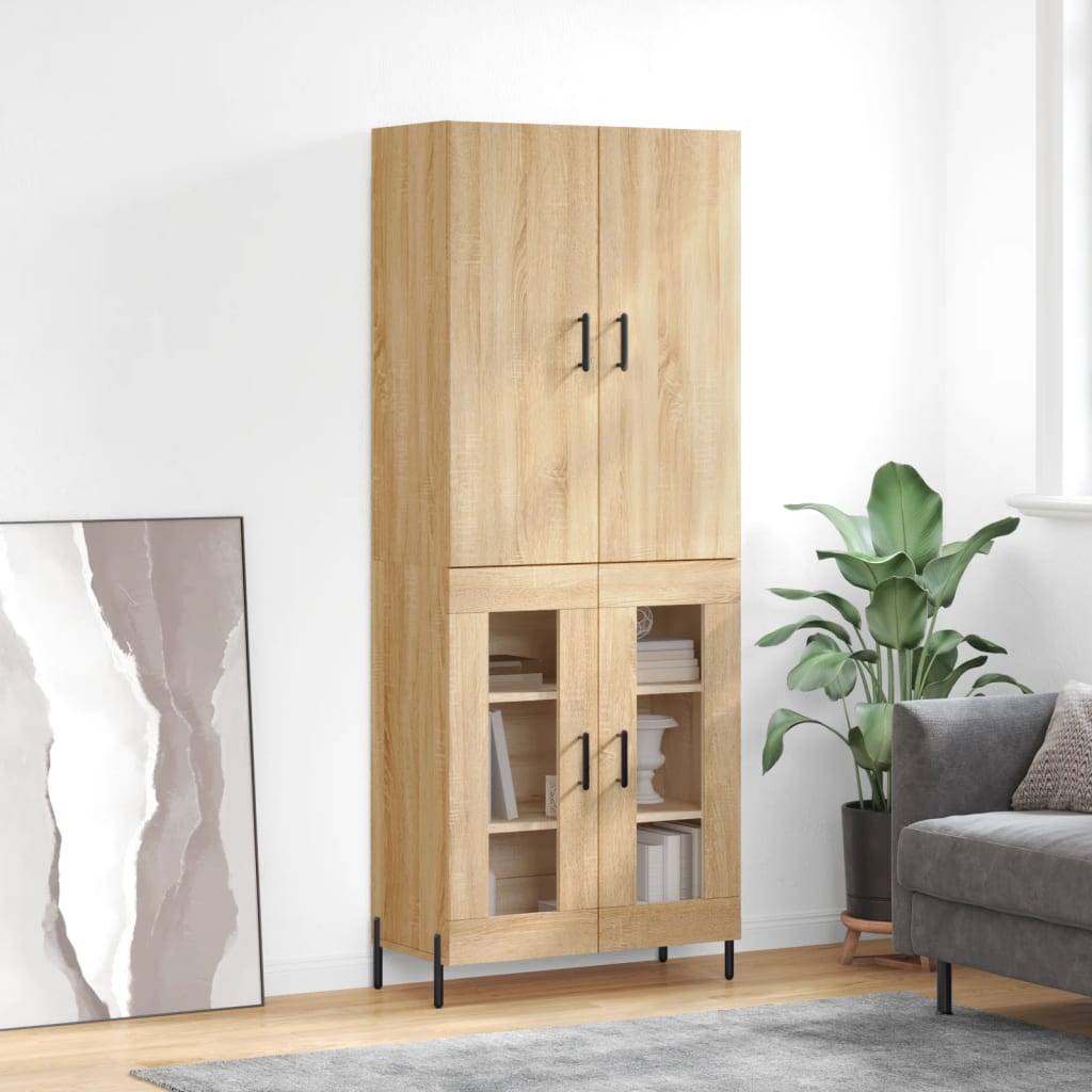 Berkfield Highboard Sonoma Oak 69.5x34x180 cm Engineered Wood