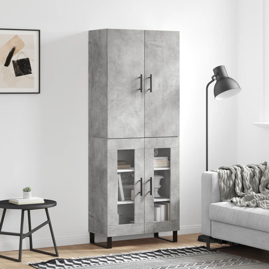 Berkfield Highboard Concrete Grey 69.5x34x180 cm Engineered Wood