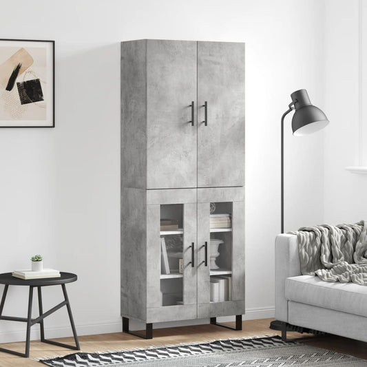 Berkfield Highboard Concrete Grey 69.5x34x180 cm Engineered Wood