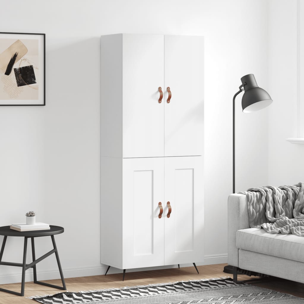 Berkfield Highboard High Gloss White 69.5x34x180 cm Engineered Wood