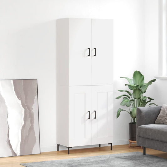 Berkfield Highboard High Gloss White 69.5x34x180 cm Engineered Wood