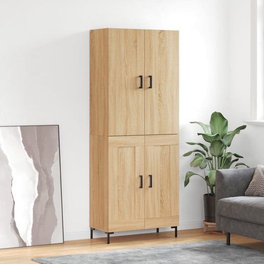 Berkfield Highboard Sonoma Oak 69.5x34x180 cm Engineered Wood