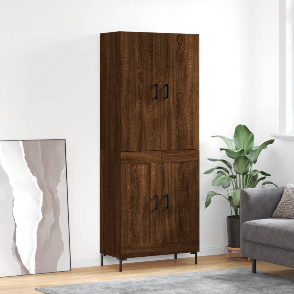 Berkfield Highboard Brown Oak 69.5x34x180 cm Engineered Wood