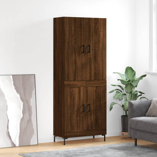 Berkfield Highboard Brown Oak 69.5x34x180 cm Engineered Wood