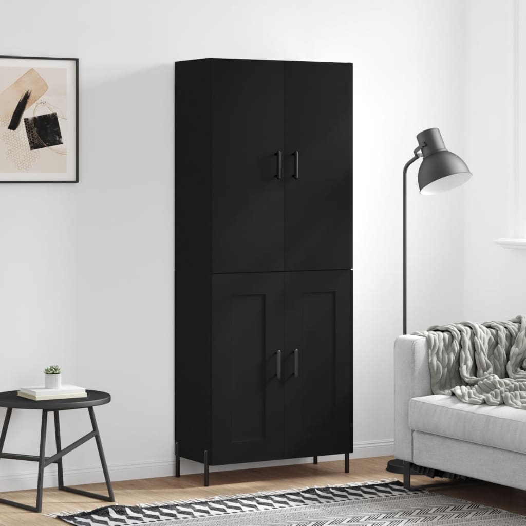 Berkfield Highboard Black 69.5x34x180 cm Engineered Wood
