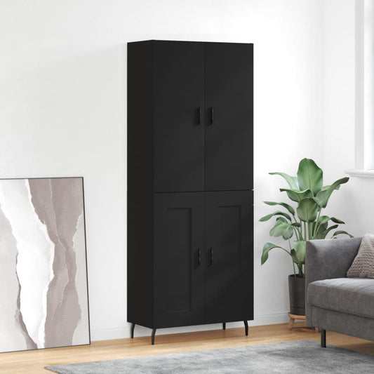 Berkfield Highboard Black 69.5x34x180 cm Engineered Wood