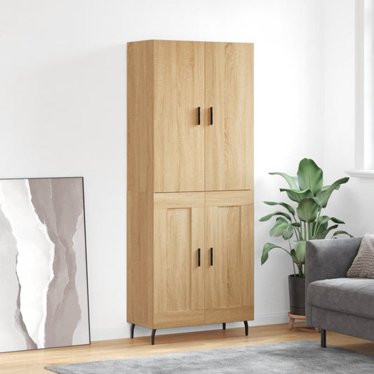 Berkfield Highboard Sonoma Oak 69.5x34x180 cm Engineered Wood