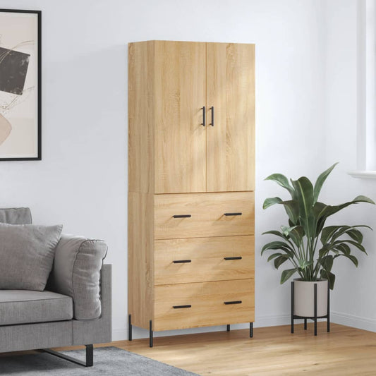 Berkfield Highboard Sonoma Oak 69.5x34x180 cm Engineered Wood