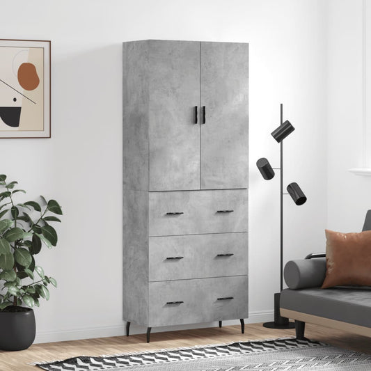 Berkfield Highboard Concrete Grey 69.5x34x180 cm Engineered Wood