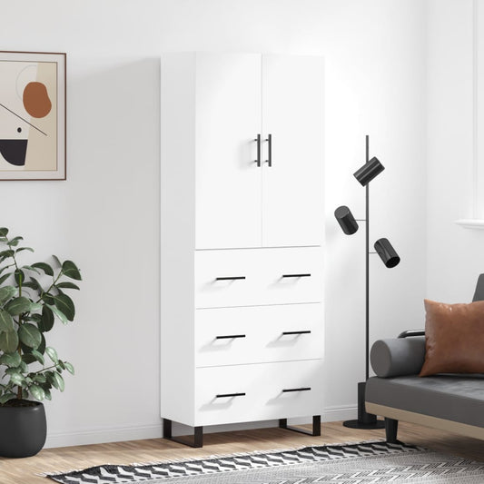 Berkfield Highboard White 69.5x34x180 cm Engineered Wood