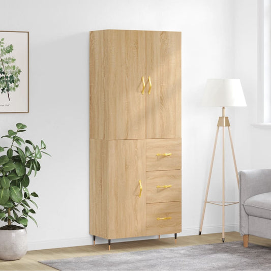 Berkfield Highboard Sonoma Oak 69.5x34x180 cm Engineered Wood