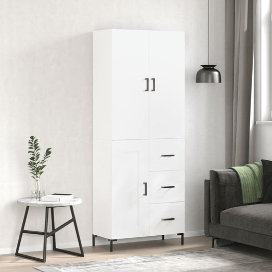 Berkfield Highboard White 69.5x34x180 cm Engineered Wood
