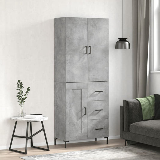 Berkfield Highboard Concrete Grey 69.5x34x180 cm Engineered Wood