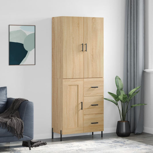 Berkfield Highboard Sonoma Oak 69.5x34x180 cm Engineered Wood