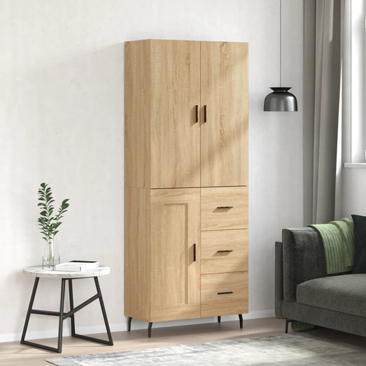 Berkfield Highboard Sonoma Oak 69.5x34x180 cm Engineered Wood