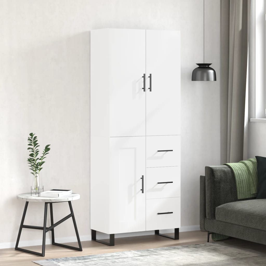 Berkfield Highboard White 69.5x34x180 cm Engineered Wood