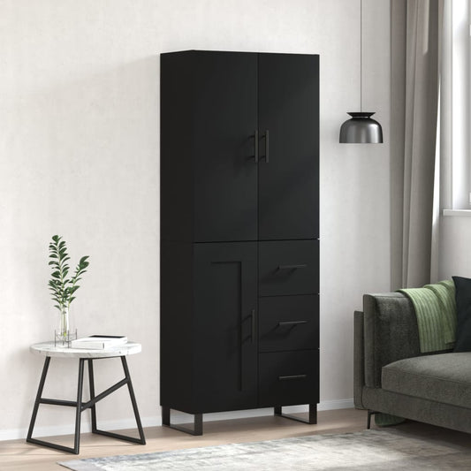 Berkfield Highboard Black 69.5x34x180 cm Engineered Wood