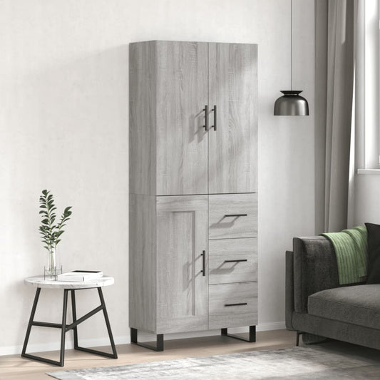 Berkfield Highboard Grey Sonoma 69.5x34x180 cm Engineered Wood