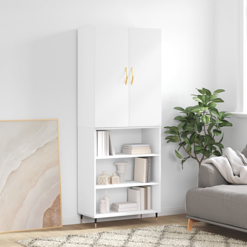 Berkfield Highboard White 69.5x34x180 cm Engineered Wood