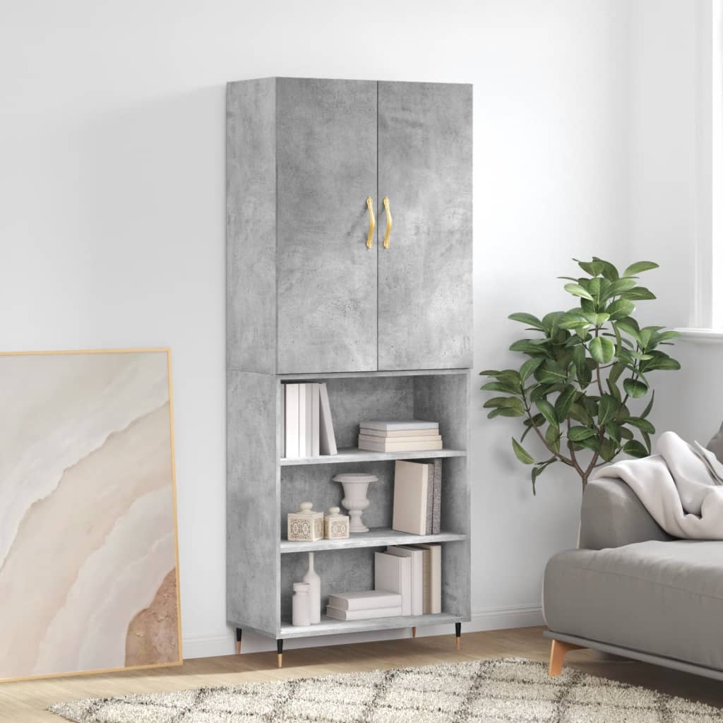 Berkfield Highboard Concrete Grey 69.5x34x180 cm Engineered Wood