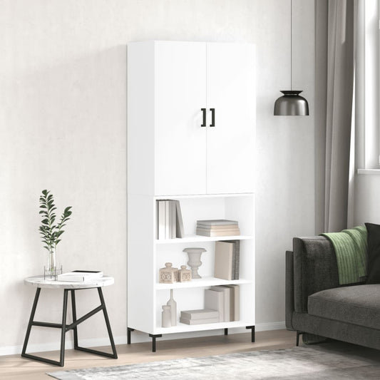 Berkfield Highboard High Gloss White 69.5x34x180 cm Engineered Wood
