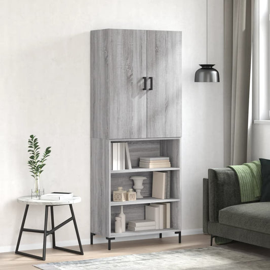 Berkfield Highboard Grey Sonoma 69.5x34x180 cm Engineered Wood