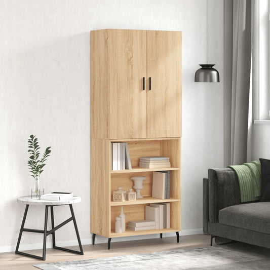 Berkfield Highboard Sonoma Oak 69.5x34x180 cm Engineered Wood