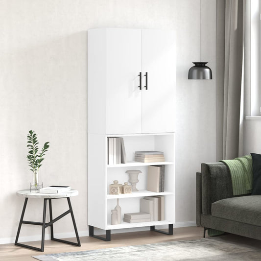 Berkfield Highboard White 69.5x34x180 cm Engineered Wood
