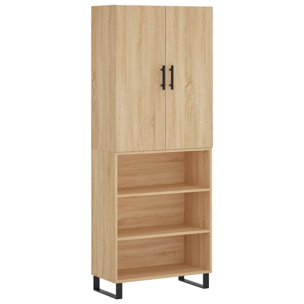 Berkfield Highboard Sonoma Oak 69.5x34x180 cm Engineered Wood