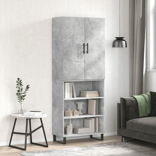 Berkfield Highboard Concrete Grey 69.5x34x180 cm Engineered Wood