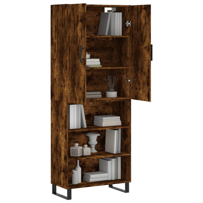 Berkfield Highboard Smoked Oak 69.5x34x180 cm Engineered Wood