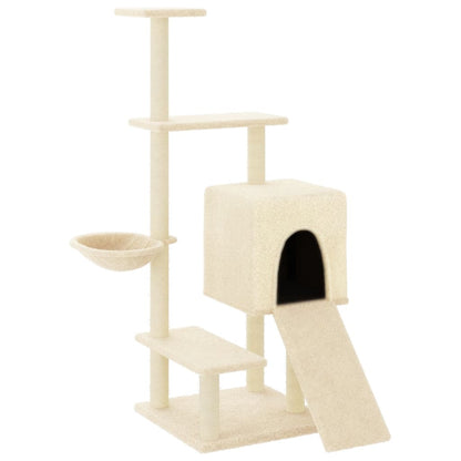 Berkfield Cat Tree with Sisal Scratching Posts Cream 130.5 cm