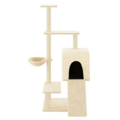Berkfield Cat Tree with Sisal Scratching Posts Cream 130.5 cm