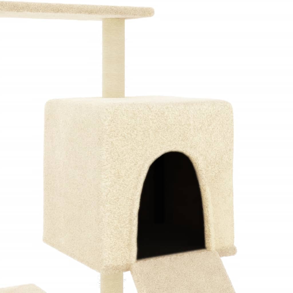 Berkfield Cat Tree with Sisal Scratching Posts Cream 130.5 cm