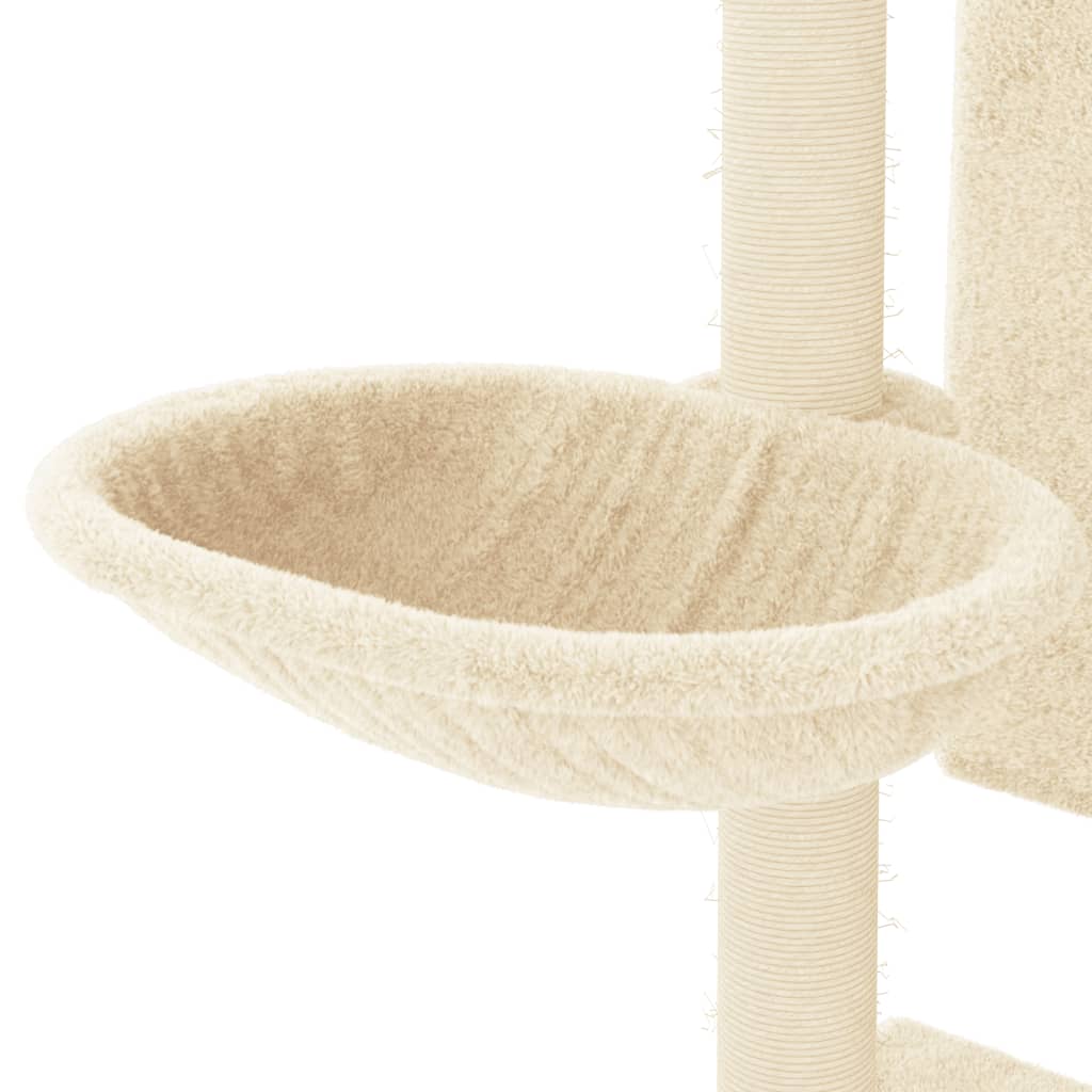 Berkfield Cat Tree with Sisal Scratching Posts Cream 130.5 cm