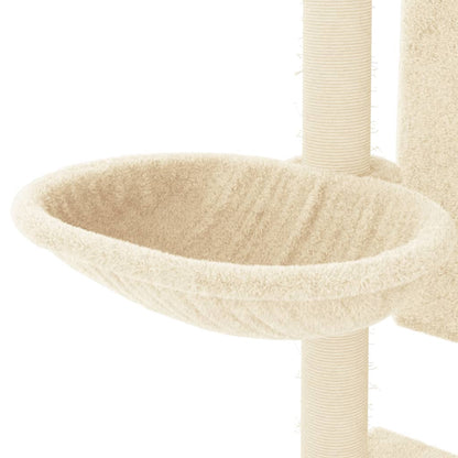 Berkfield Cat Tree with Sisal Scratching Posts Cream 130.5 cm