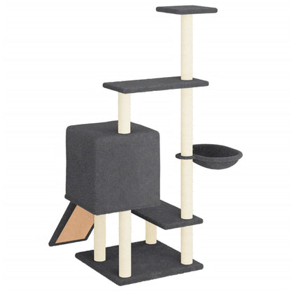 Berkfield Cat Tree with Sisal Scratching Posts Dark Grey 130.5 cm