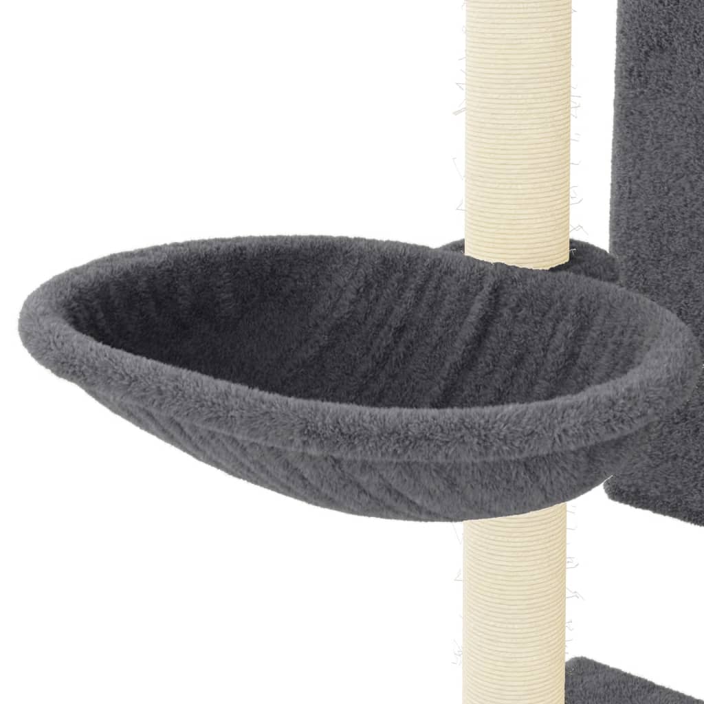 Berkfield Cat Tree with Sisal Scratching Posts Dark Grey 130.5 cm