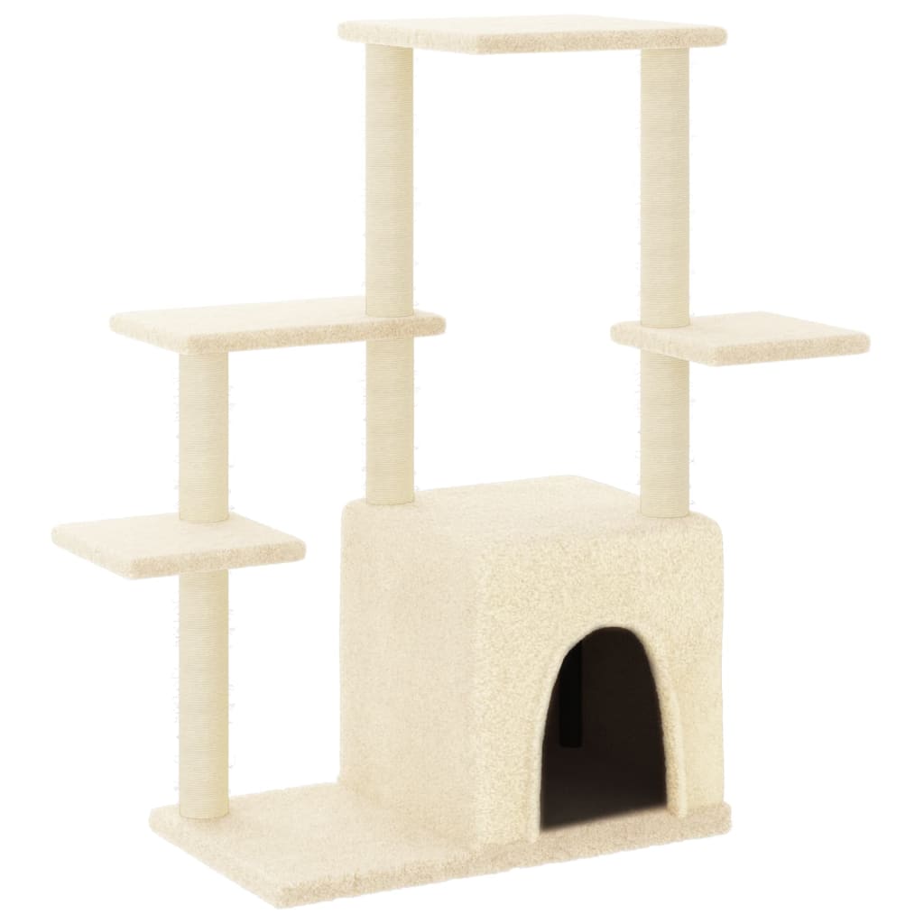 Berkfield Cat Tree with Sisal Scratching Posts Cream 97.5 cm